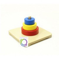 Пирамидка с тремя кольцами разного диаметра и цвета - Товары для образования