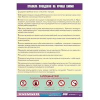 Таблица демонстрационная "Правила поведения на уроках химии" (винил 70х100) - «globural.ru» - Минусинск