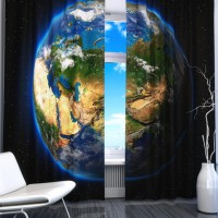 Комплект светонепроницаемых штор "Планета Земля" - Товары для образования