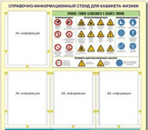 Стенд "Правила техники безопасности в кабинете физики" (80х75, 4 кармана) - «globural.ru» - Минусинск