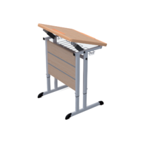 Стол ученический одноместный наклоняемый на плоскоовальной трубе 3-7 гр.р. - «globural.ru» - Минусинск