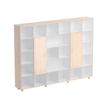 Шкаф-стеллаж 2 дверки (бук/белый) - «globural.ru» - Минусинск