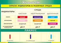 Таблица Окраска индикаторов в различных средах 1000*1400 винил - «globural.ru» - Минусинск