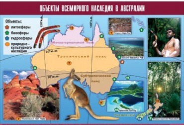 Таблица демонстрационная "Объекты всемирного наследия в Австралии" (винил 100х140) - «globural.ru» - Минусинск