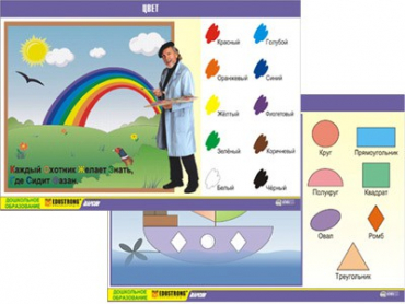 Комплект таблиц демонстрационных "Цвет и форма" (2 таблицы, винил 70x100) - «globural.ru» - Минусинск